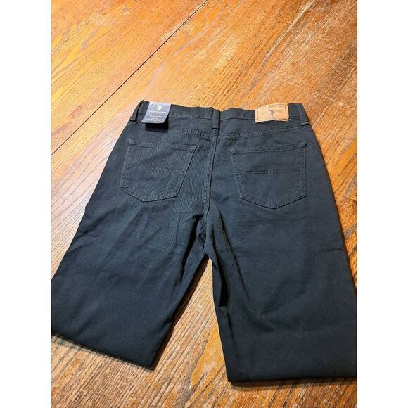 New Boys Size 16 US Polo Association Black Straight Leg Twill Pants Jeans NWT - Picture 3 of 3